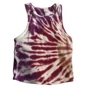 Aeropostale Tie-Dye Ribbed Cropped Tank Top Size XXS